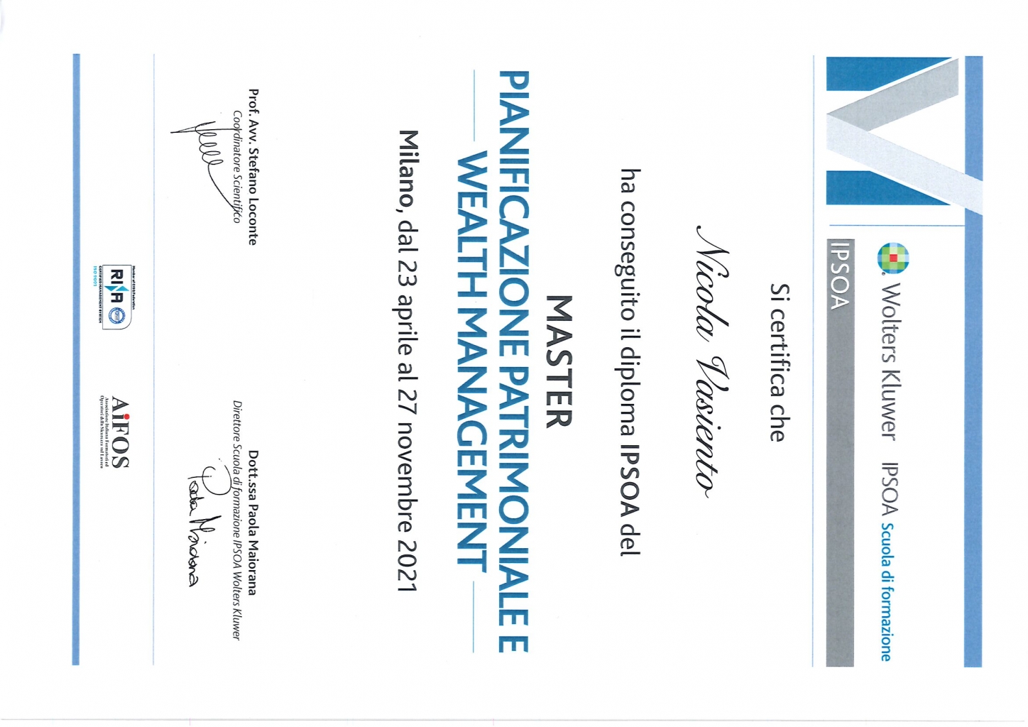 Rappresentazione visiva dell'articolo: Master Pianificazione Patrimoniale e Wealth Management